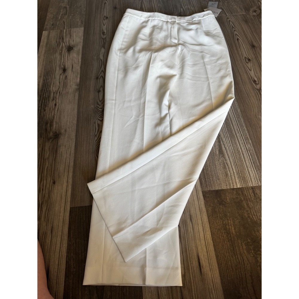 NWT Kasper Kate Classic Fit Straight Leg Dress Pants Vanilla Ice White 8